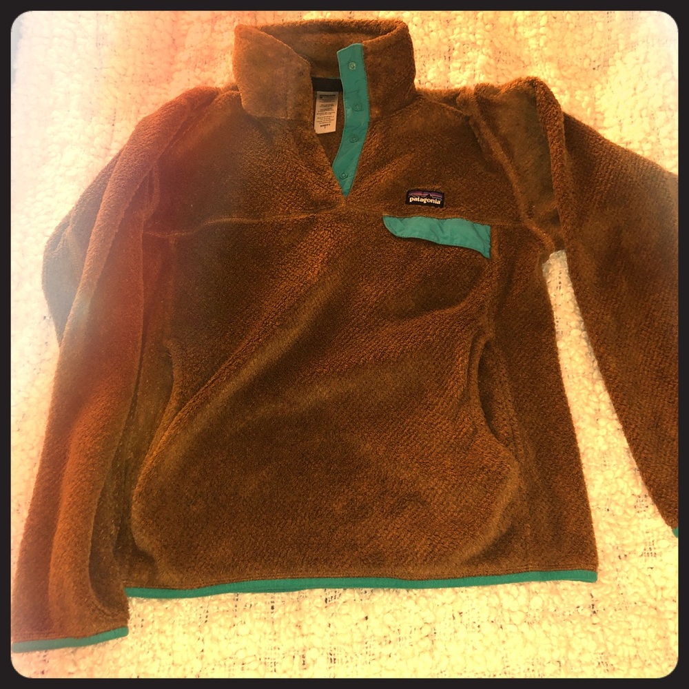 Patagonia Re Tool Brown Snap Fleece Small